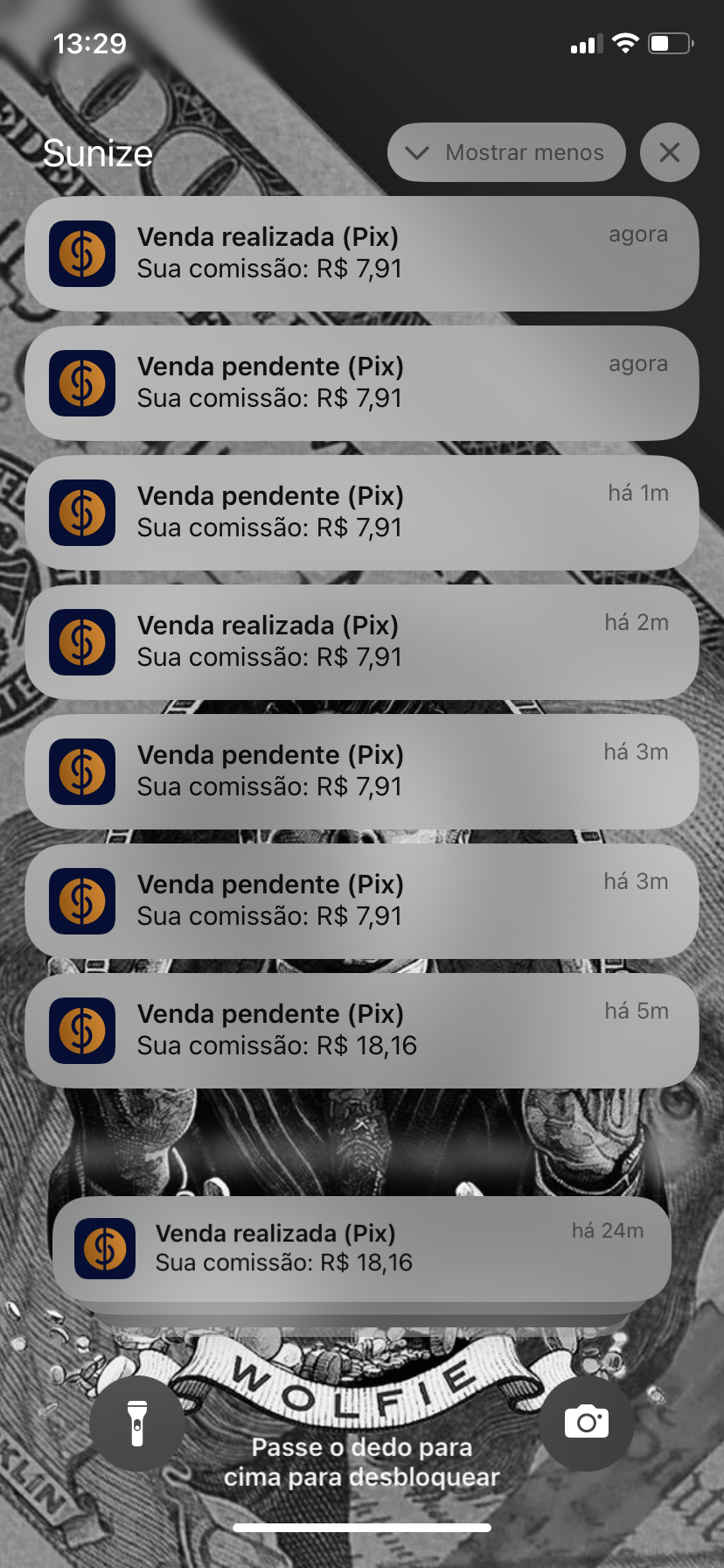 Vendas no Pix caindo a cada minuto